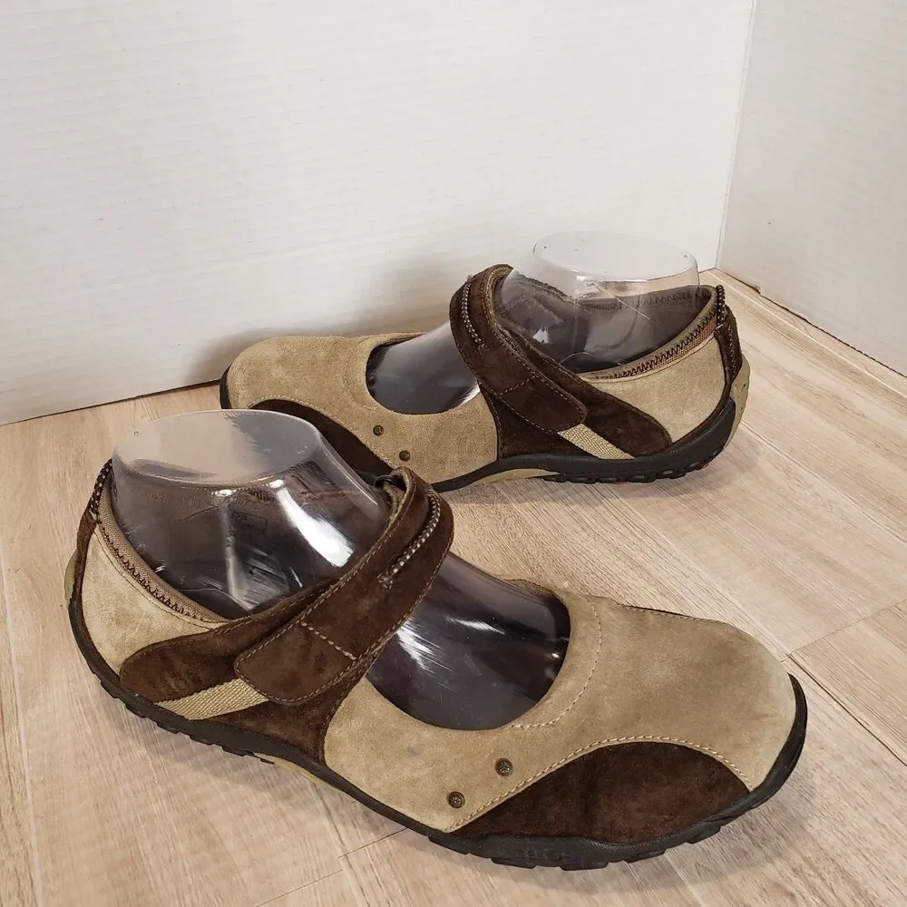 Taos Bravo Mary Jane Brown Leather Shoes Womens Size 8 US Adj Strap